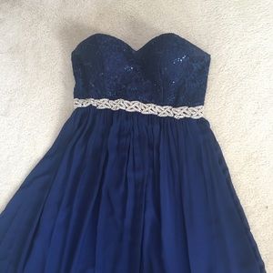 Sparkly Strapless Prom Dress